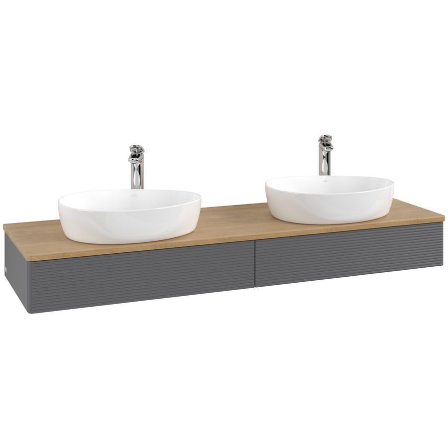 Wastafelonderkast Antao 1600x190x500mm Antr. Matt Lacquer K17151GK