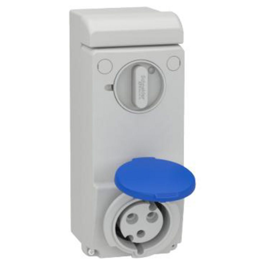 Contactdoos Vergrendelbaar 2P+A 32A 200-250V AC 6h IP44 PratiKa