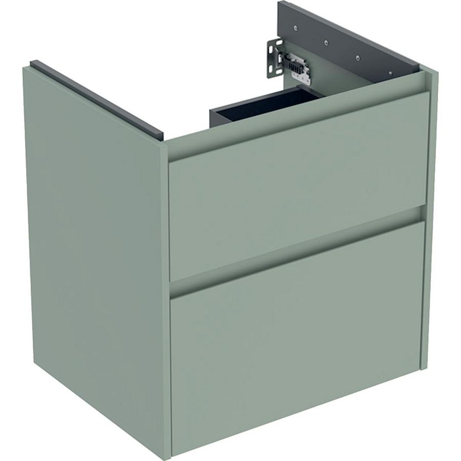 onderkast voor wastafel 2x la 59.5x60.6x44.6cm Breedte wastafel=65cm saliegroen / gelakt zijdemat