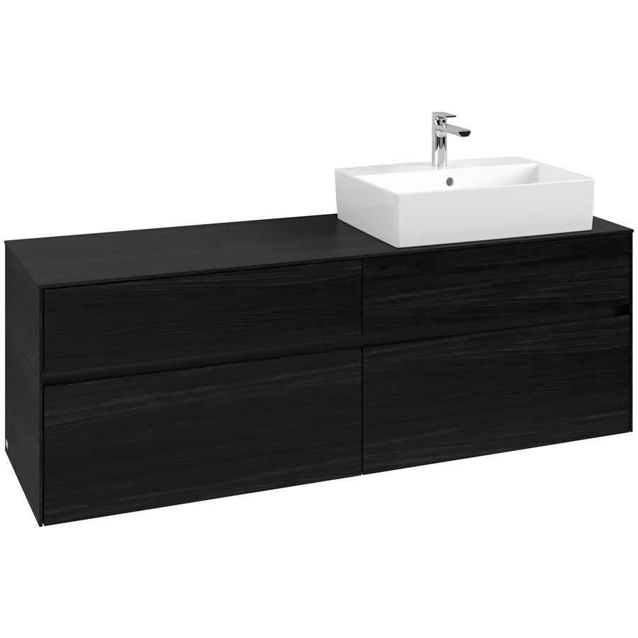 Wastafelonderkast Collaro 1600x548x500mm Black Oak C136B0AB