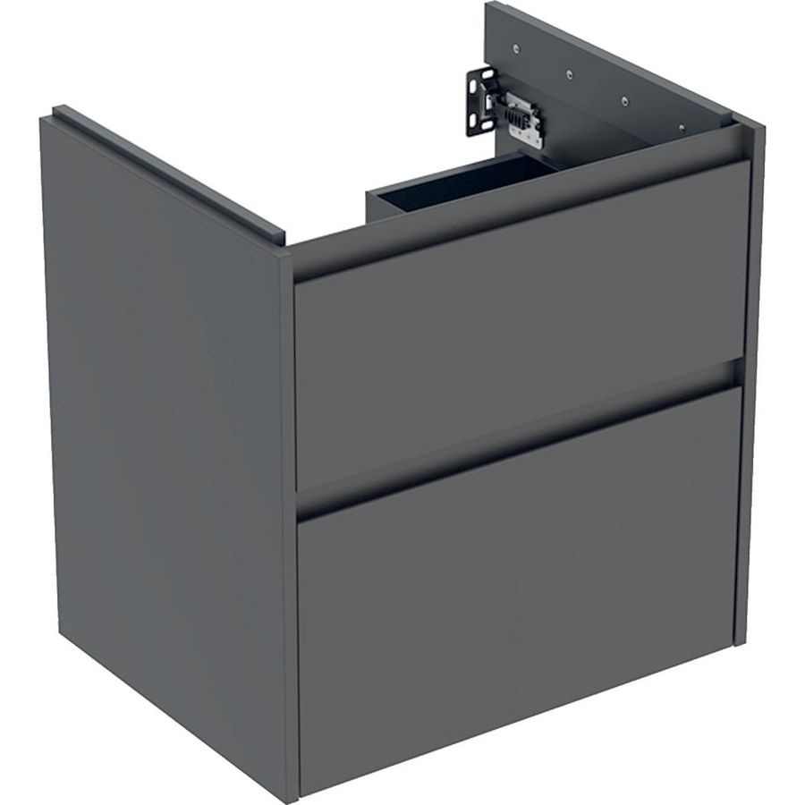 onderkast voor wastafel 2x la 59.5x60.6x44.6cm Breedte wastafel=65cm lava / gelakt zijdemat