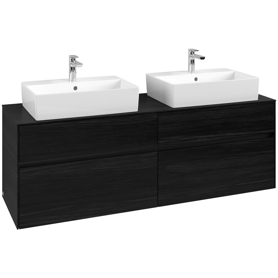 Wastafelonderkast Collaro 1600x548x500mm Black Oak C13700AB