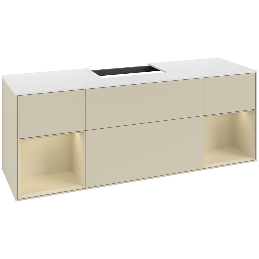Wastafelonderkast Finion 1600x603x501mm S.Grey Matt Lacquer F211HJHJ