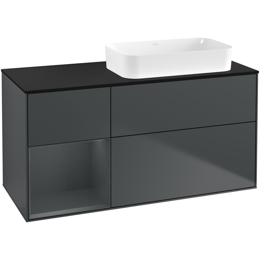 Wastafelonderkast Finion 1200x603x501mm Mid.Blue Matt Lacquer F682HGHG