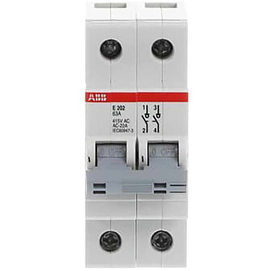 Aan-Uit schakelaar grijs 2P 63A