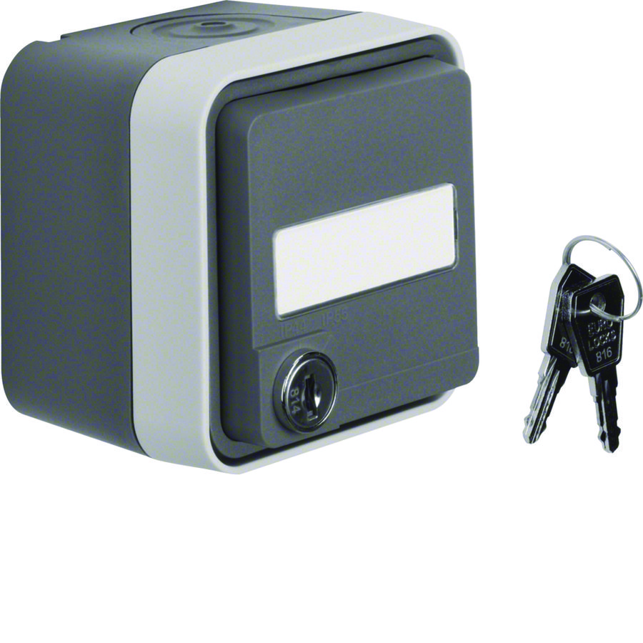 Wandcontactdoos sleutelslot 1-v (≠)+behuizing W.1 ECO grijs