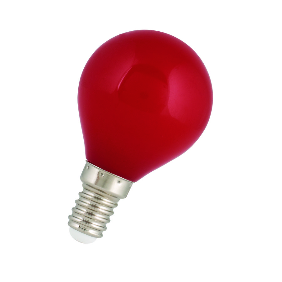 LED-lamp G45 party E14 1W rood