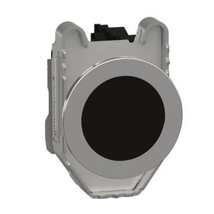 Push button Flush mounted metal black 30 spring return