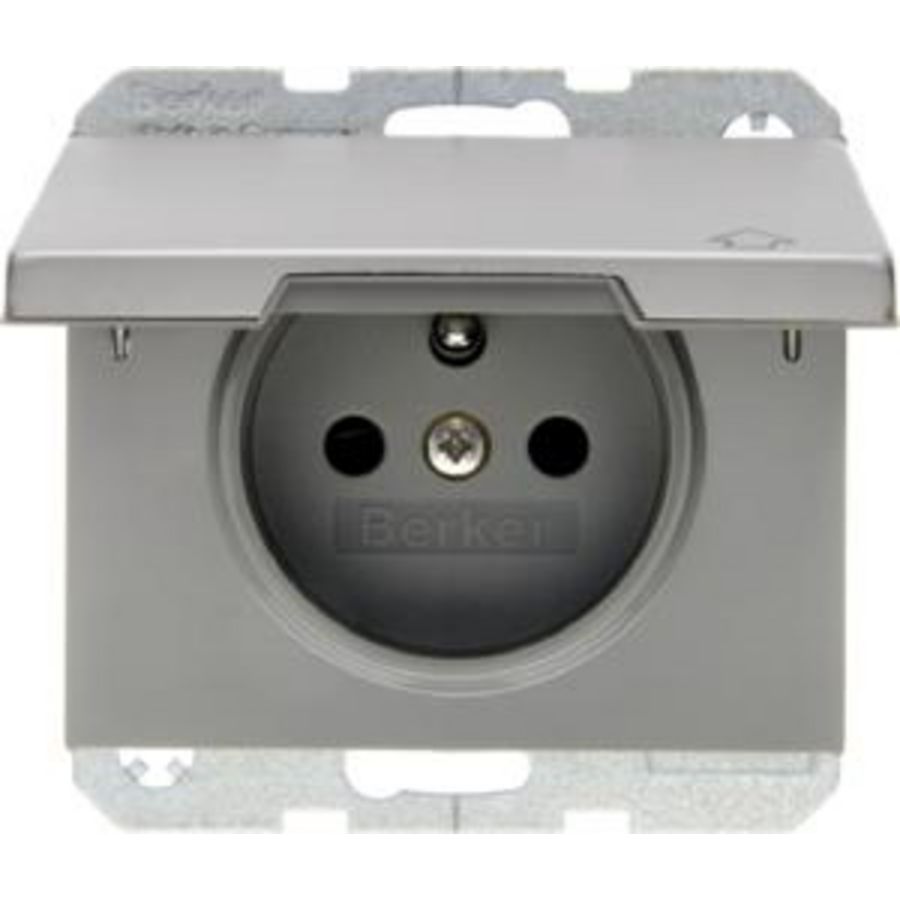 Wandcontactdoos penaarde kd steek berker K.1/K.5 edelstaal