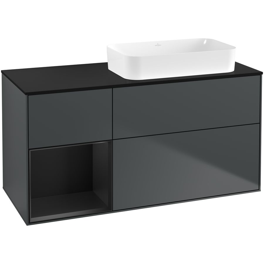 Wastafelonderkast Finion 1200x603x501mm Mid.Blue Matt Lacquer F682PDHG