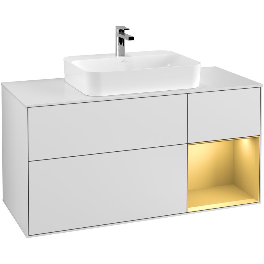 Wastafelonderkast Finion 1200x603x501mm White Matt Lacquer F421HFMT