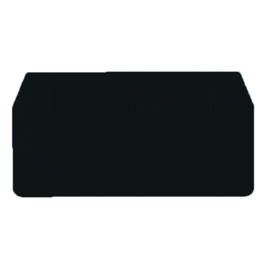 Afsluit- eindplaat zwart h:59.5mm b:2mm V-0, VVE=50