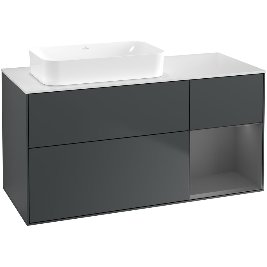 Wastafelonderkast Finion 1200x603x501mm Mid.Blue Matt Lacquer F691GKHG