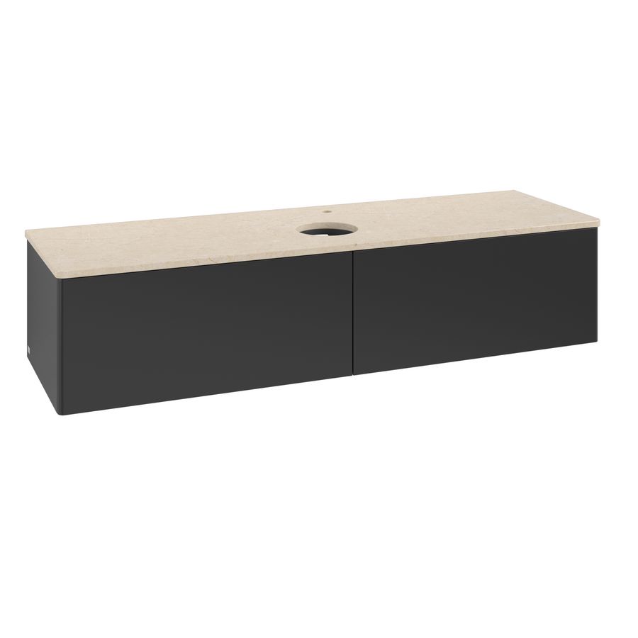 Wastafelonderkast Antao 1600x360x500mm Black Matt Lacquer L36053PD