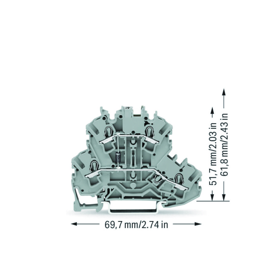 Moduleklem 2etage met diode 1N4007 2002-2211/1000-411 VVE=50