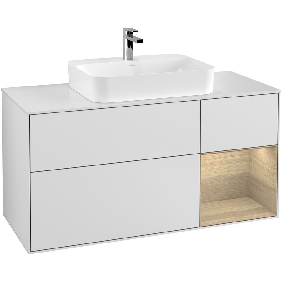 Wastafelonderkast Finion 1200x603x501mm White Matt Lacquer F421PCMT