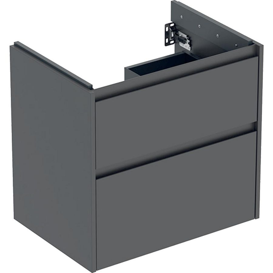onderkast voor wastafel 2x la 64.4x60.6x44.6cm Breedte wastafel=70cm lava / gelakt zijdemat