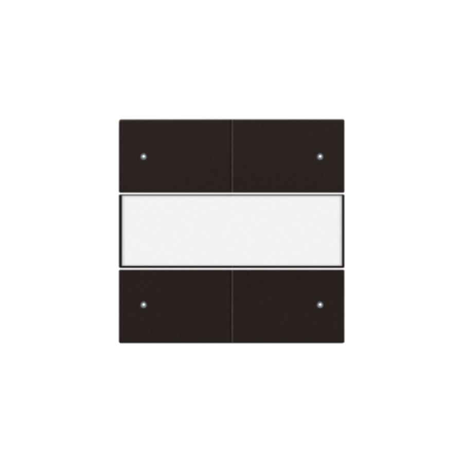 Afwerkingsset 4-voudige pot.vrij knop 24V Led/tekst d.brown