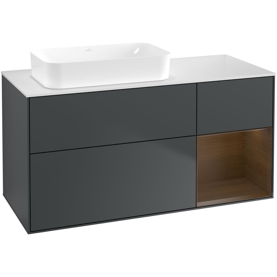 Wastafelonderkast Finion 1200x603x501mm Mid.Blue Matt Lacquer F691GNHG
