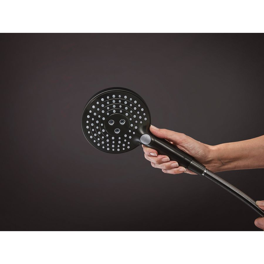 Raindance S240 PowderRain 1 straalsoort showerpipe brushed black chrome