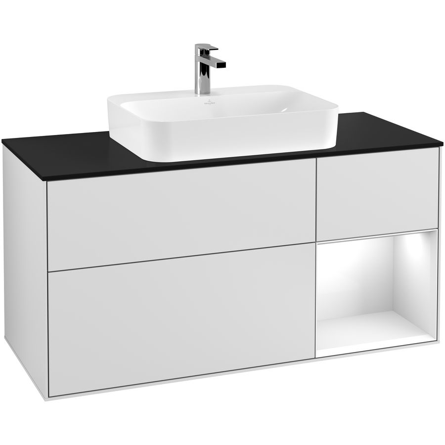 Wastafelonderkast Finion 1200x603x501mm White Matt Lacquer F422GFMT