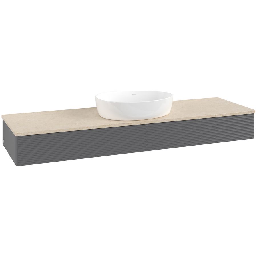 Wastafelonderkast Antao 1600x190x500mm Antr. Matt Lacquer L14113GK