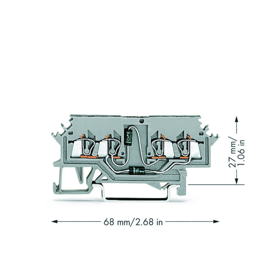Moduleklem 4-draads testsch.lampen 279-620/281-408 VVE=100