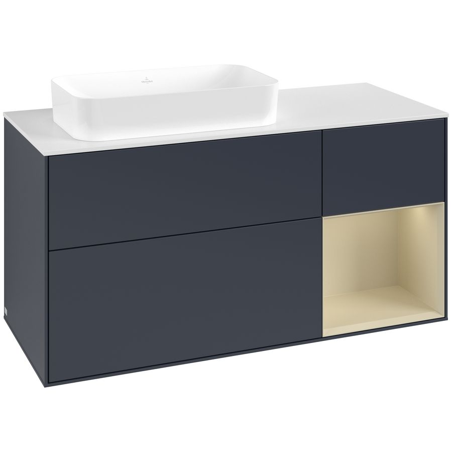 Wastafelonderkast Finion 1200x603x501mm Mid.Blue Matt Lacquer F691HJHG