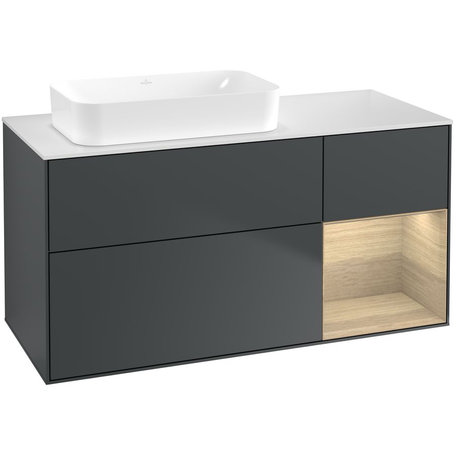 Wastafelonderkast Finion 1200x603x501mm Mid.Blue Matt Lacquer F691PCHG