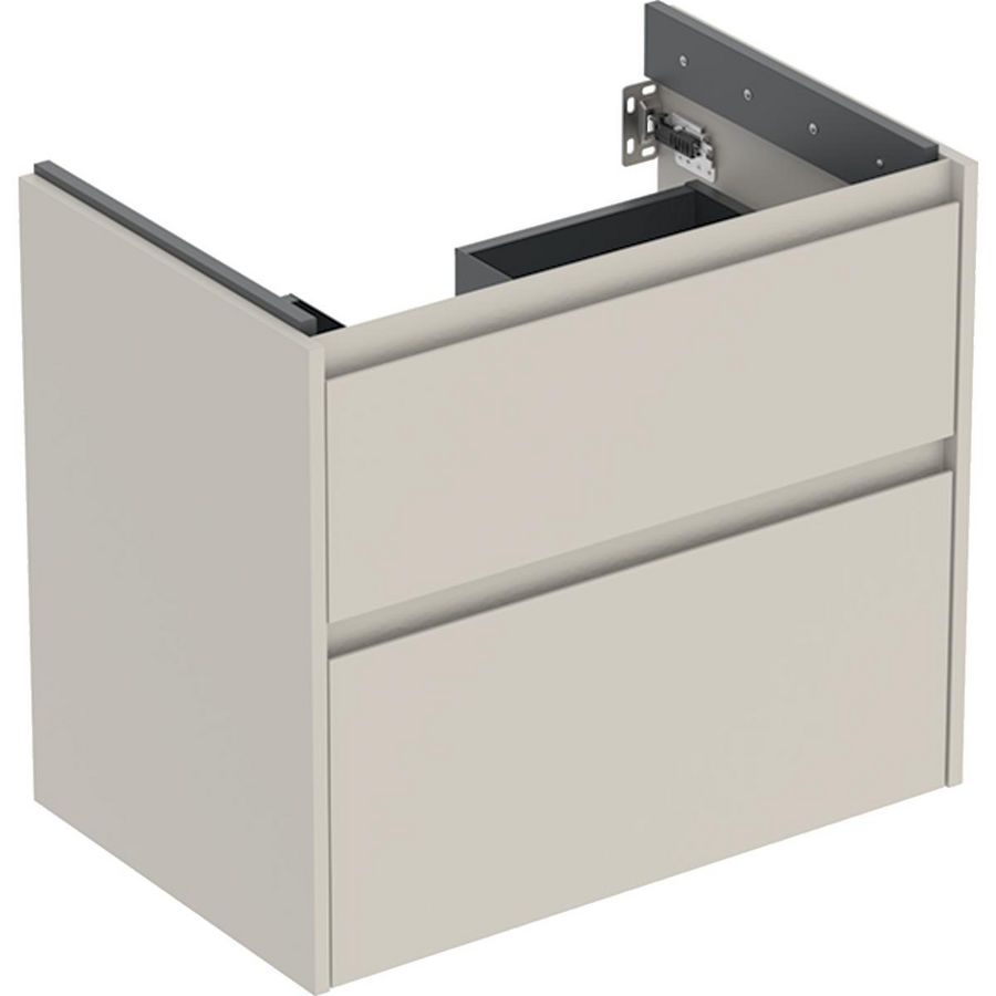 onderkast voor wastafel 2x la 69.3x60.6x44.6cm Breedte wastafel=75cm zandgrijs / gelakt zijdemat