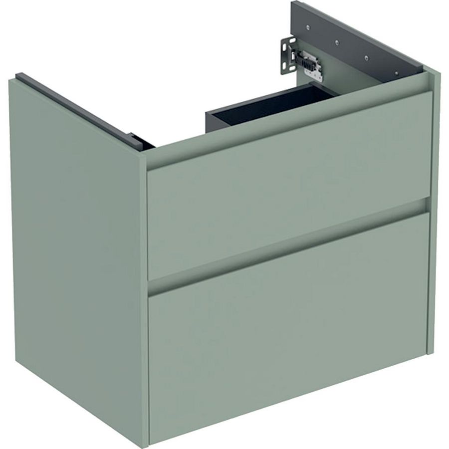 onderkast voor wastafel 2x la 69.3x60.6x44.6cm Breedte wastafel=75cm saliegroen / gelakt zijdemat