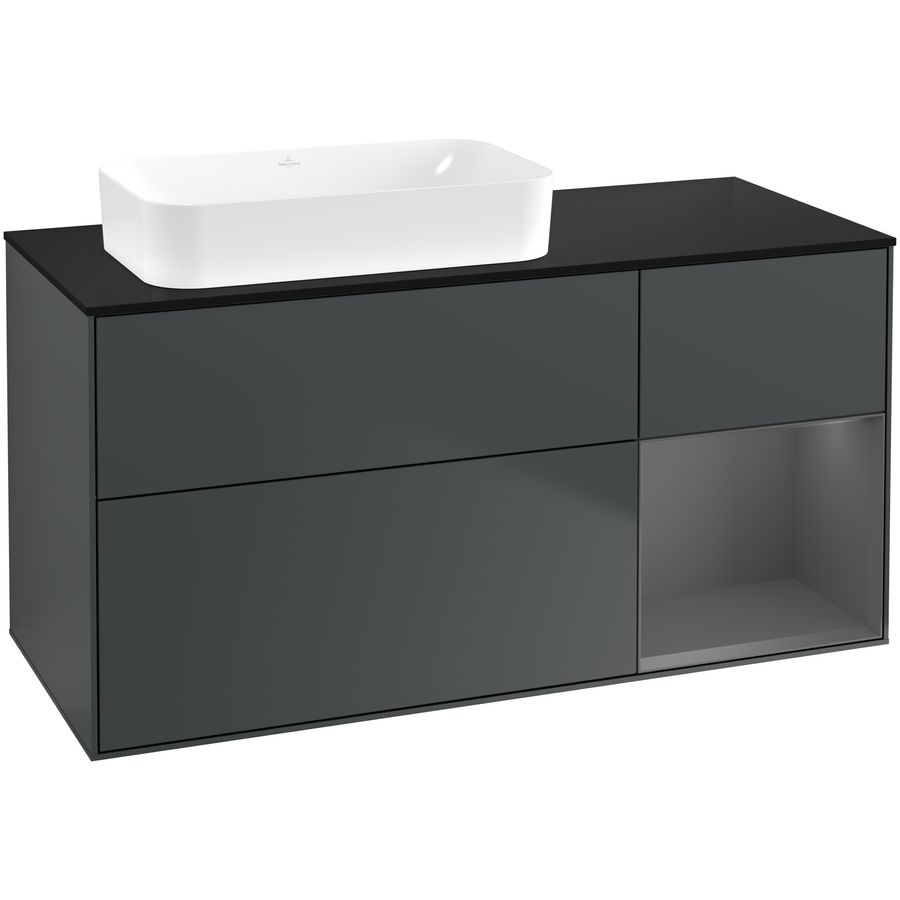 Wastafelonderkast Finion 1200x603x501mm Mid.Blue Matt Lacquer F692GKHG