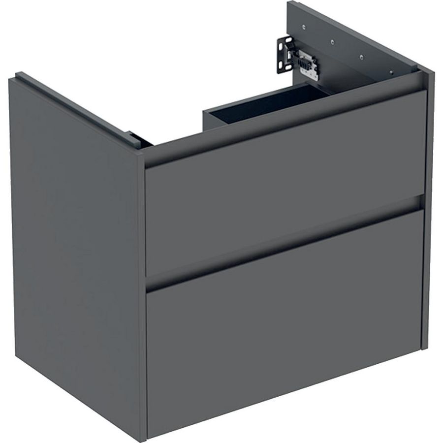 onderkast voor wastafel 2x la 69.3x60.6x44.6cm Breedte wastafel=75cm lava / gelakt zijdemat