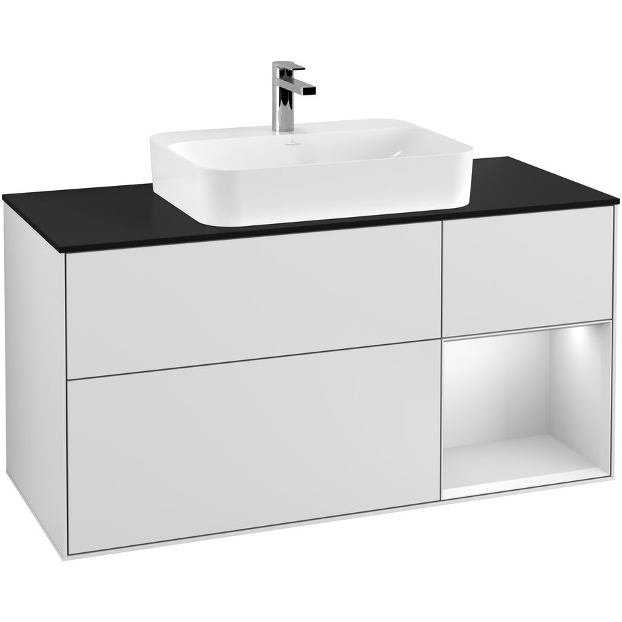 Wastafelonderkast Finion 1200x603x501mm White Matt Lacquer F422MTMT
