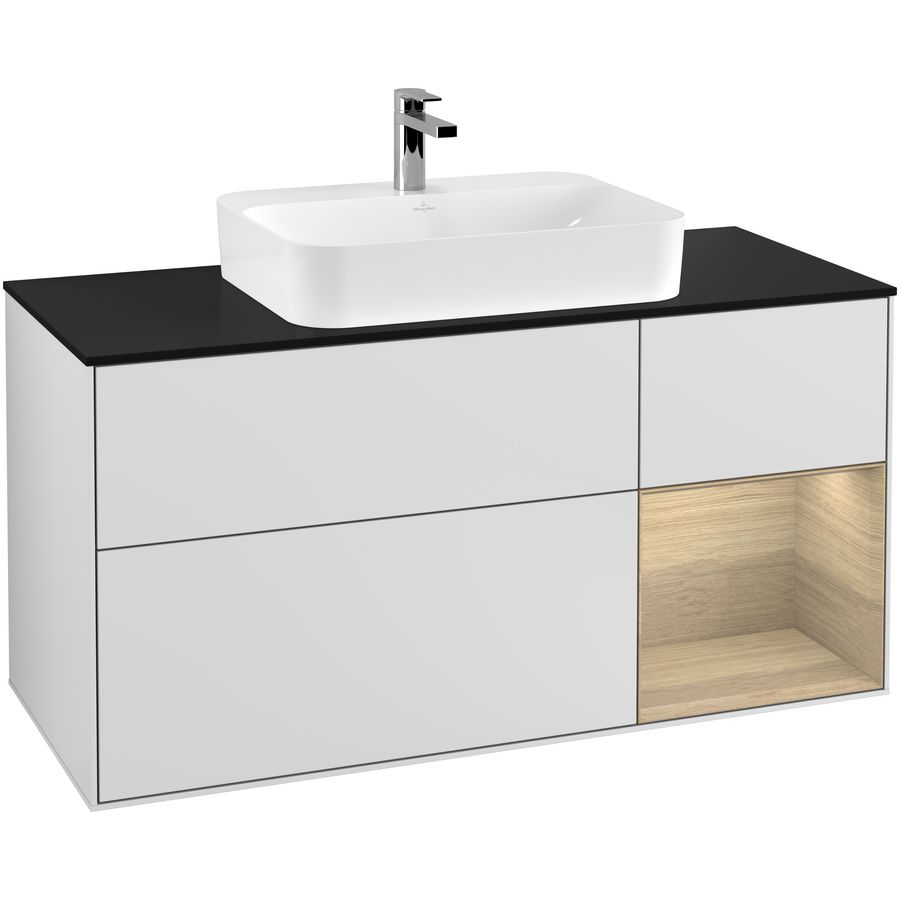 Wastafelonderkast Finion 1200x603x501mm White Matt Lacquer F422PCMT
