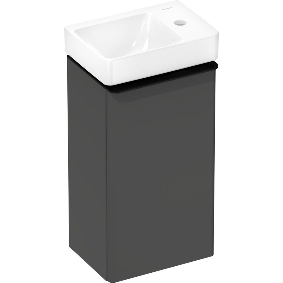 Badmeubel Xelu Q set Diamond Matt Grey 340/245 RE. greep mat zwart