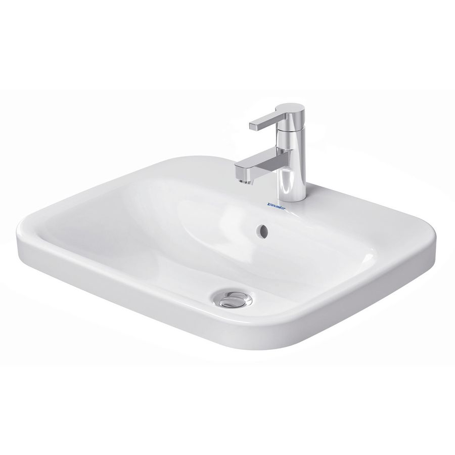 DURASTYLE #037456 inbouwwastafel 560mm wit met kraangat met overloop