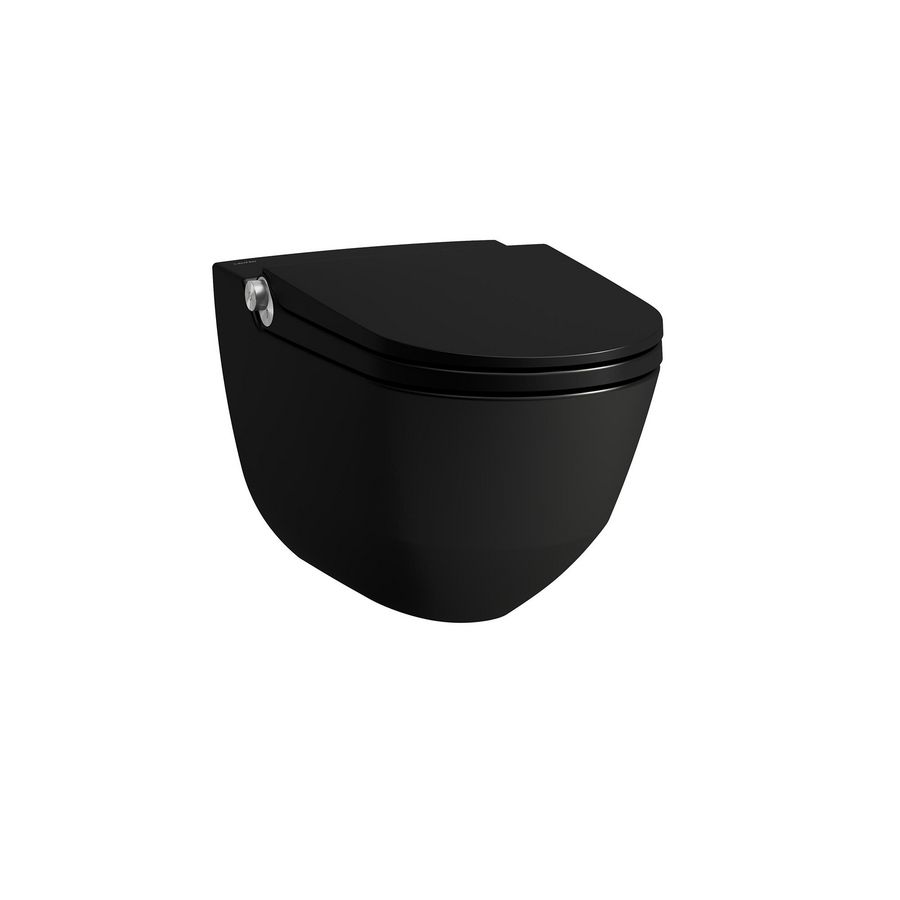 CLEANET RIVA douchecloset wandmodel 60cm randloos mat zwart incl. afstandsbediening+softclose zitting QR