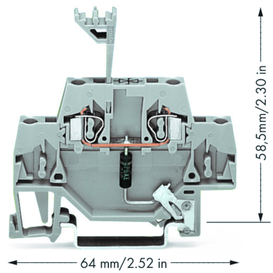 Moduleklem 2-etage +directe afleider 280-502/281-604 VVE=50