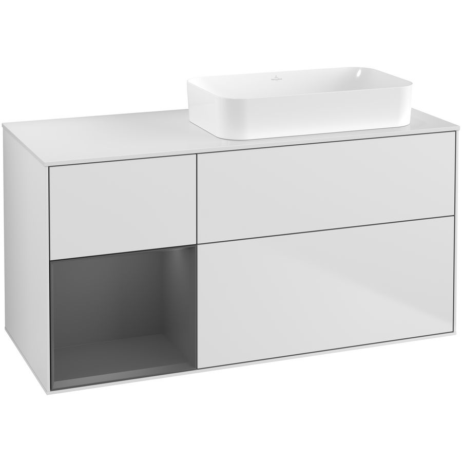Wastafelonderkast Finion 1200x603x501mm White Matt Lacquer F681GKMT