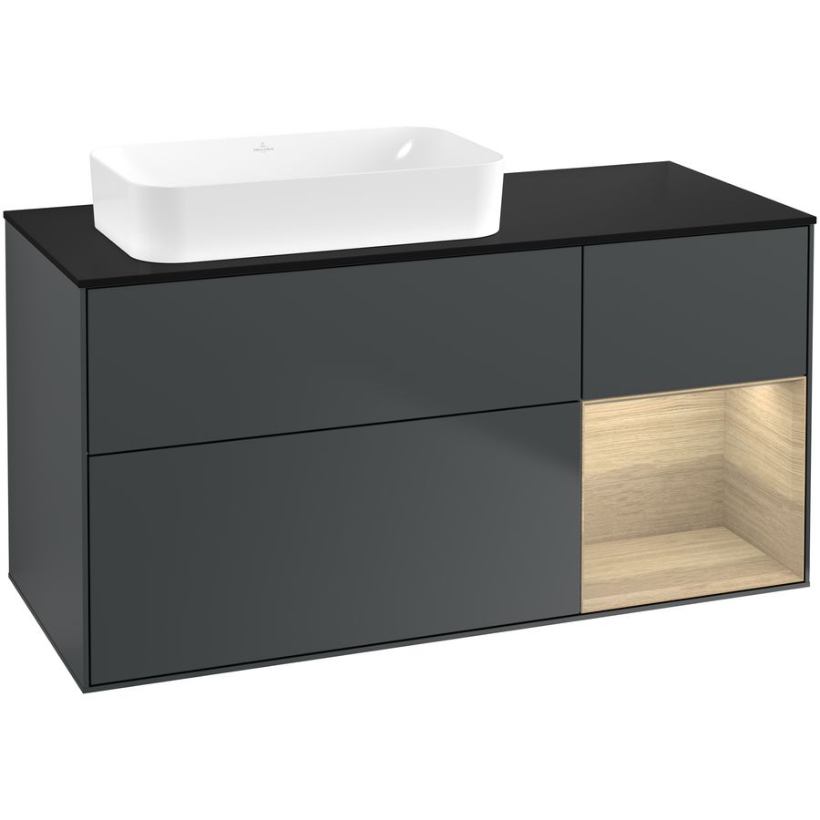 Wastafelonderkast Finion 1200x603x501mm Mid.Blue Matt Lacquer F692PCHG