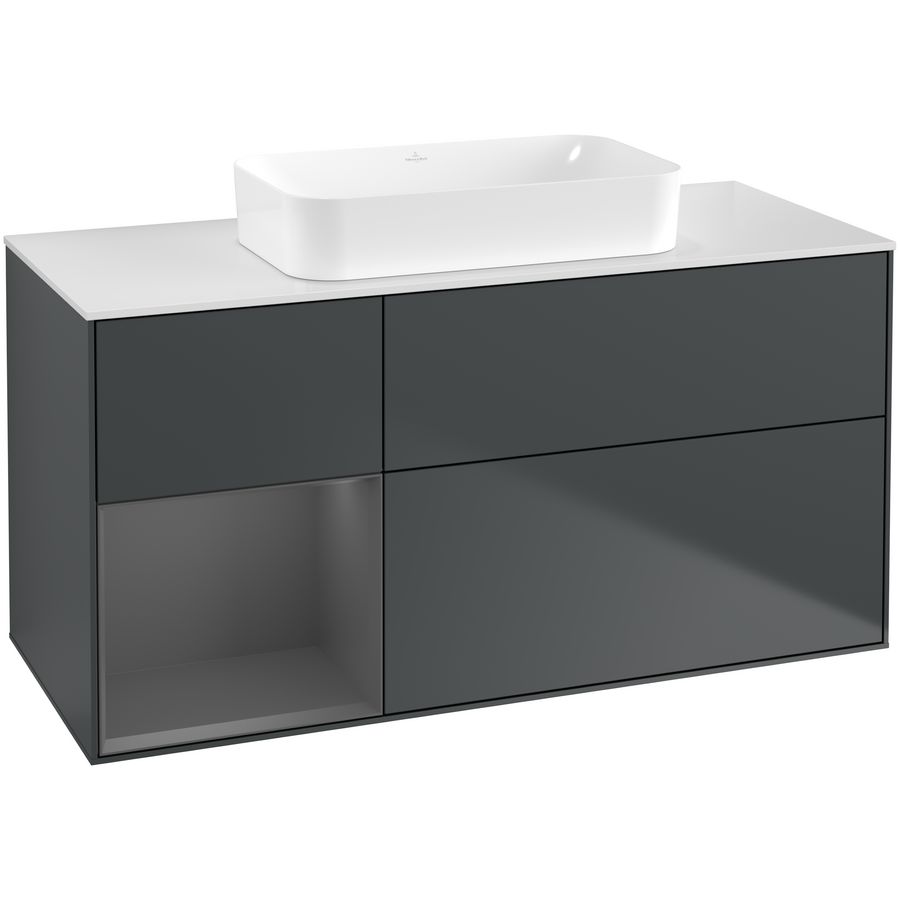Wastafelonderkast Finion 1200x603x501mm Mid.Blue Matt Lacquer F701GKHG