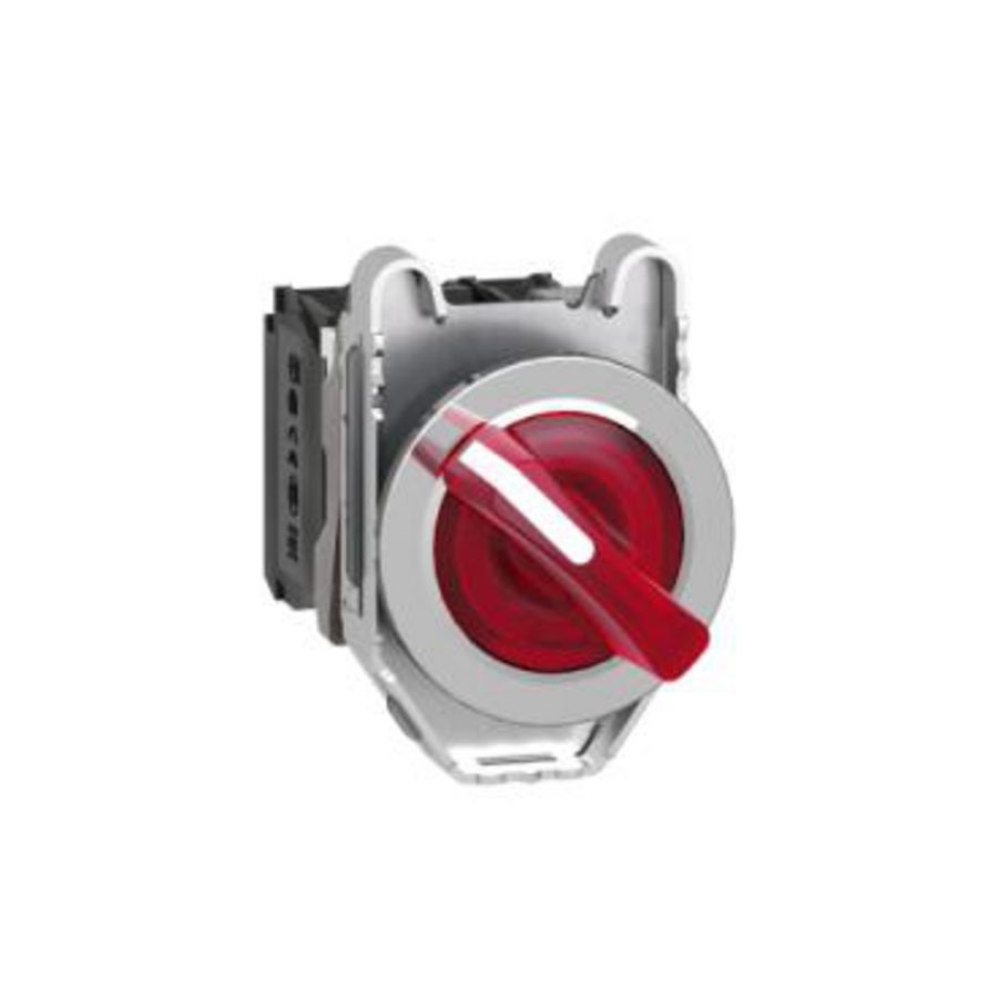 Illum.selector switch Flush mounted metal red 30 2 pos