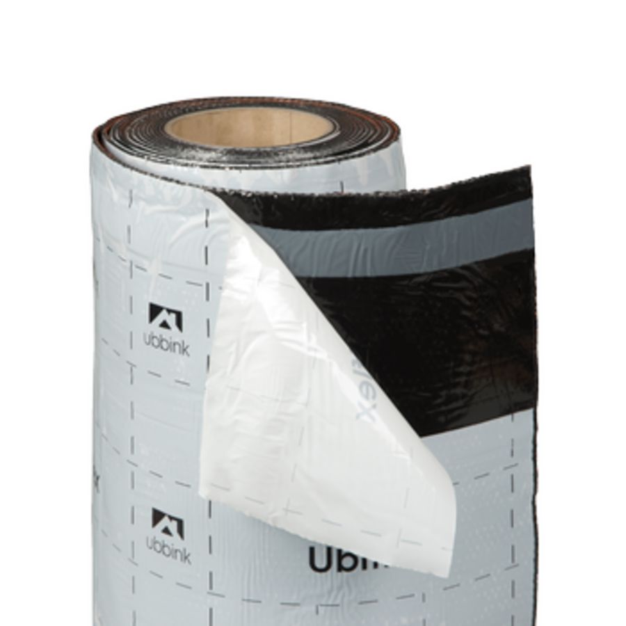Rol a 5mtr. UBIFLEX FINIO loodvervanger 300mm zelfklevend zwart