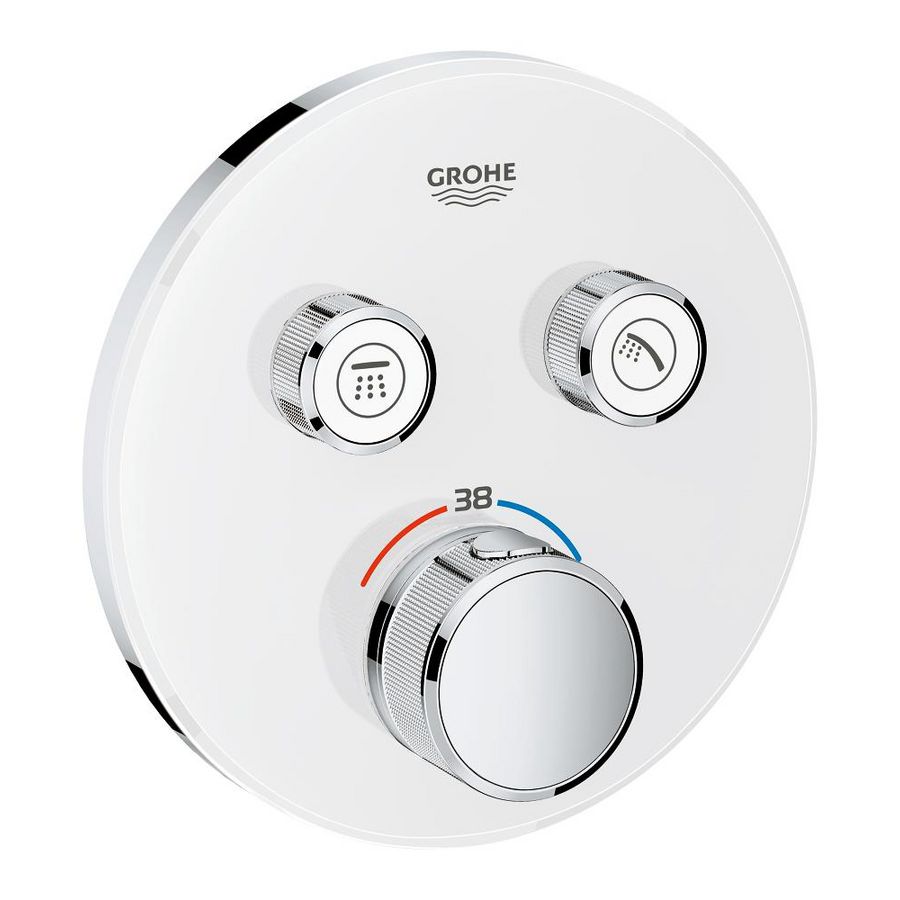 Afbouwdeel Grohtherm smartcontrol t incl. 2x omstel glas rond