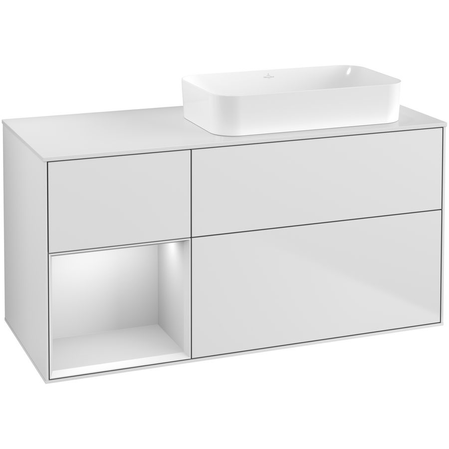 Wastafelonderkast Finion 1200x603x501mm White Matt Lacquer F681MTMT