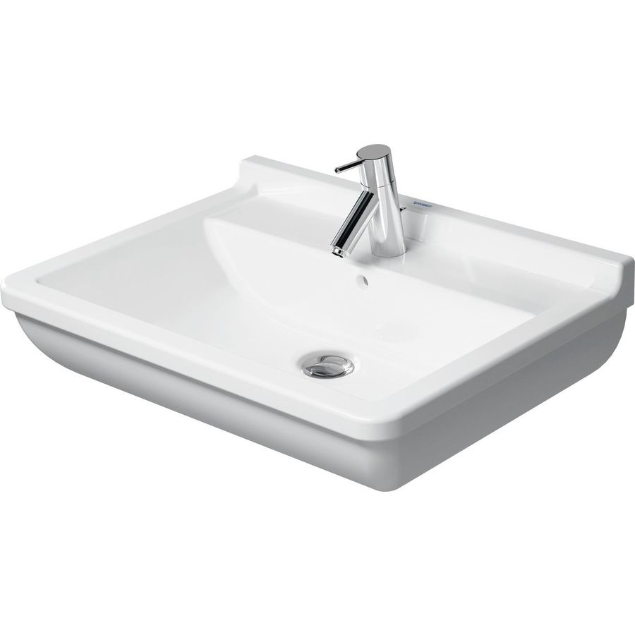 STARCK 3 #030065 wastafel 650mm wit met kraangat met overloop