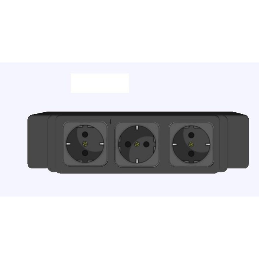Contactdooscombinatie Netbox 3x230v 2,5mm² GST18 zwart