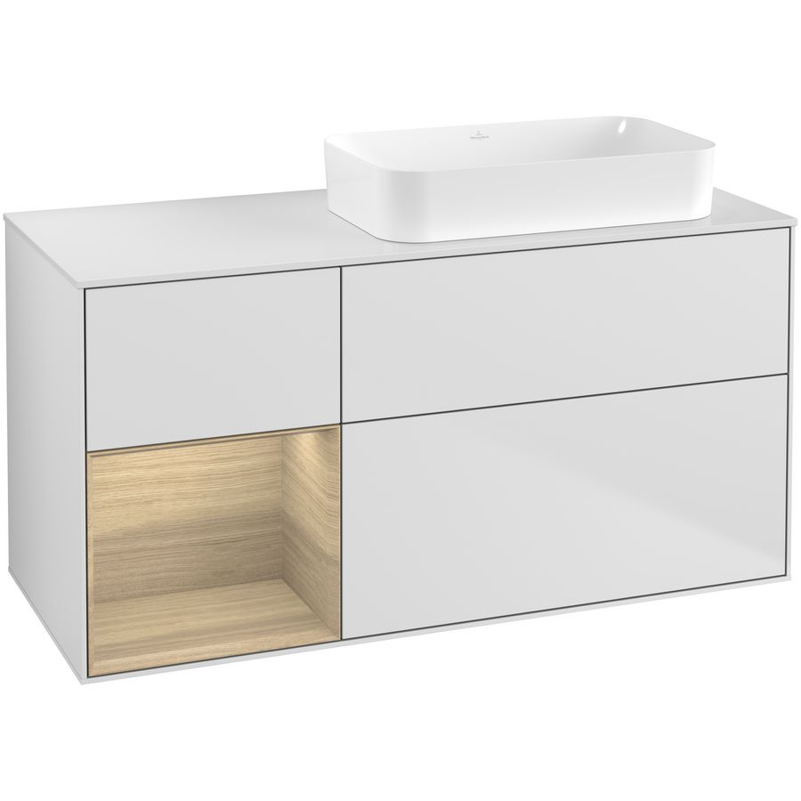 Wastafelonderkast Finion 1200x603x501mm White Matt Lacquer F681PCMT