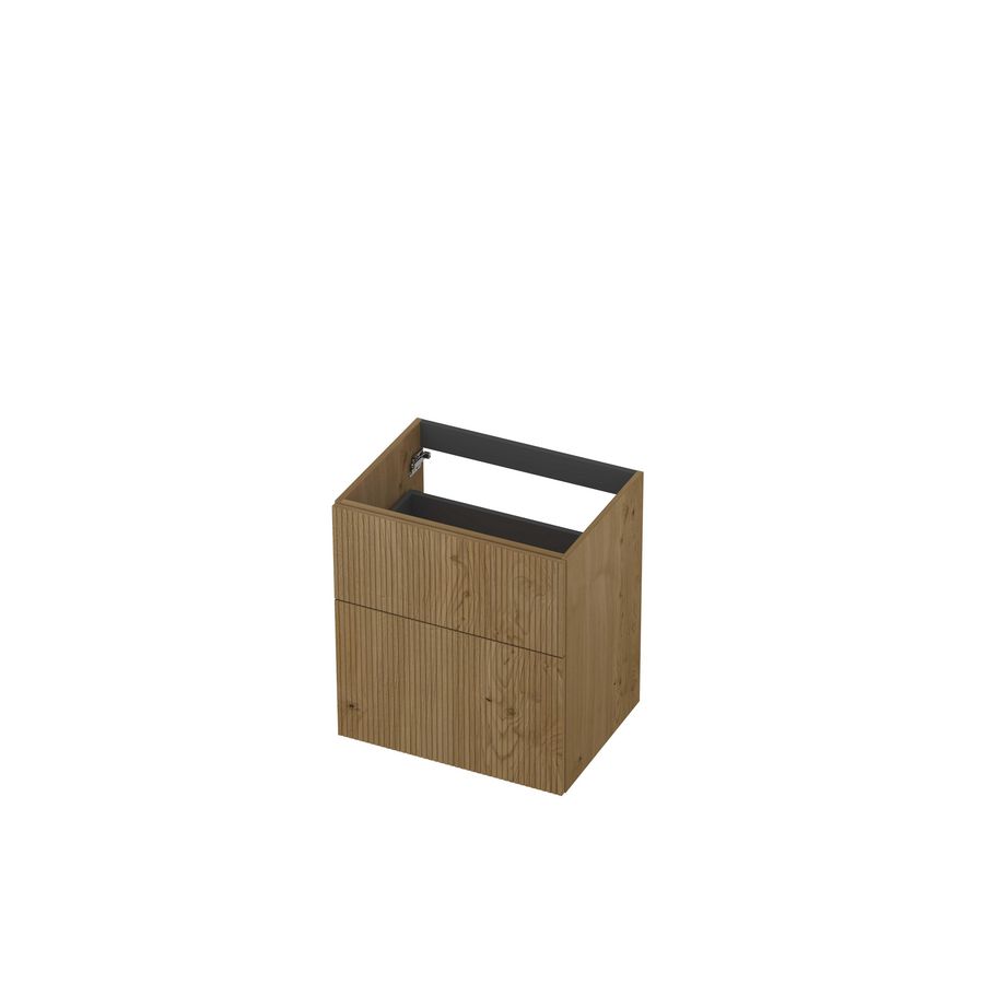 Onderkast 2L a-sym fineer gefreesd tbv greep 60cm natur